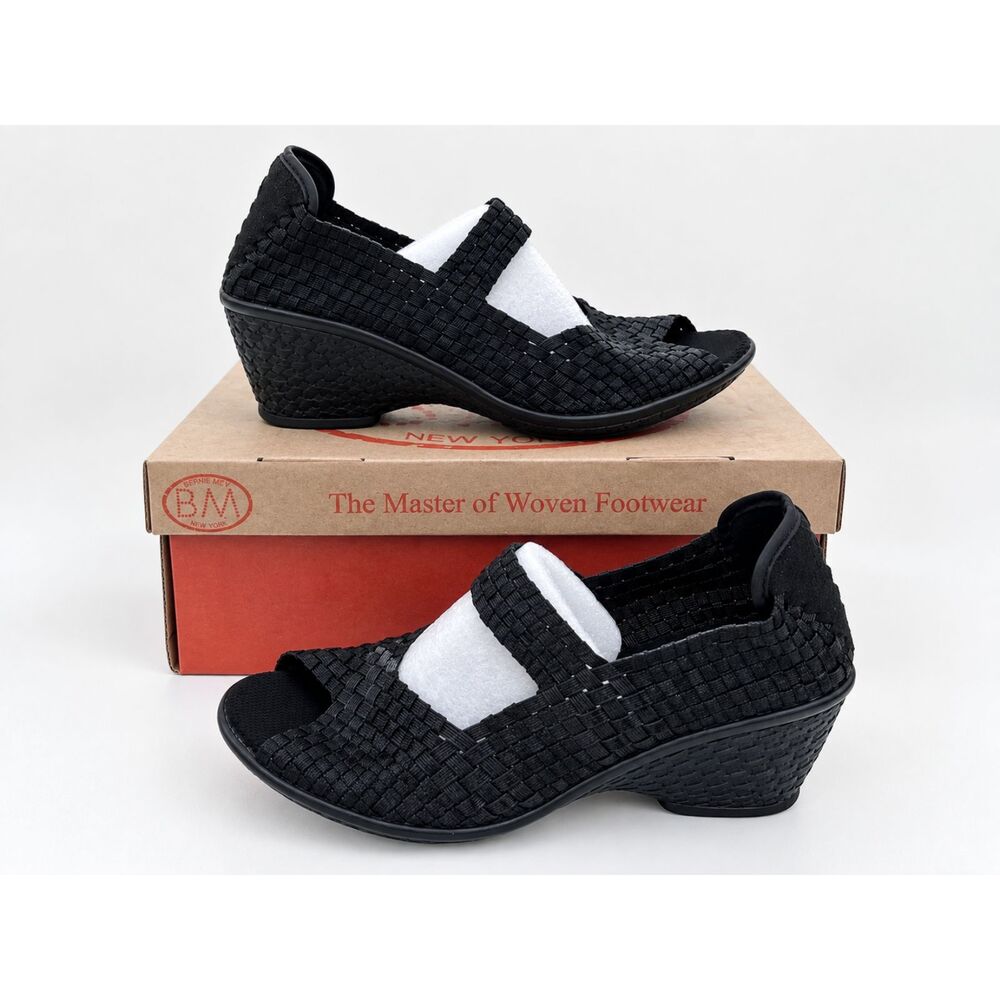 Bernie Mev Lane Metallic Black Shoes – Women's EU 38 / US 7.5–8 Comfort Preppy